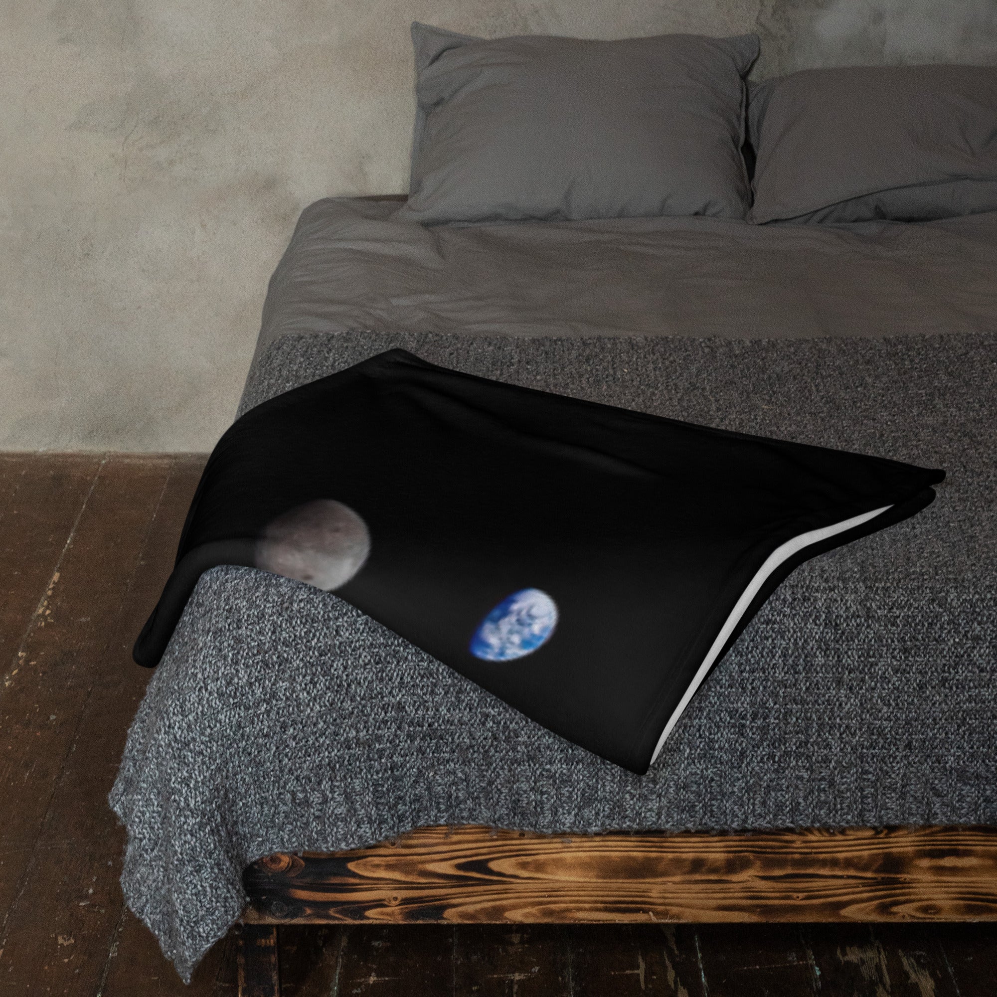 Orion, Earth, and the Moon Throw Blanket